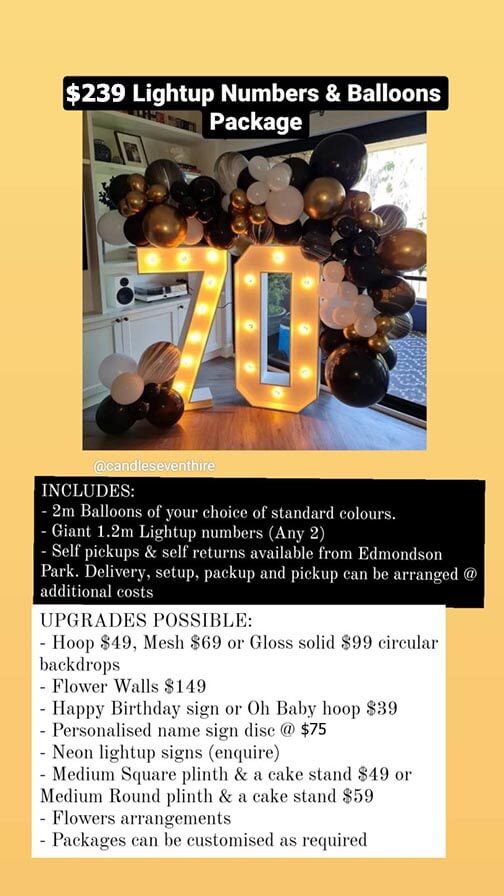 $239 numbers and balloons package 3