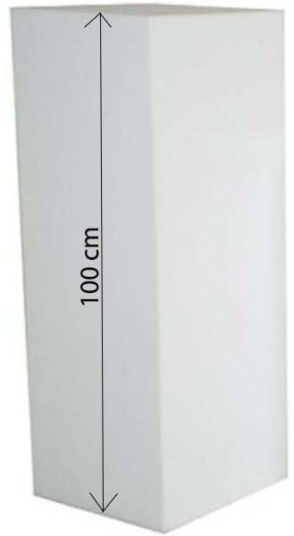 Tall white plinths square dimesions
